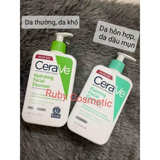 Sữa rửa mặt cerave sz 87ml -237ml - 355ml- 473ml bản mỹ, đủ bill