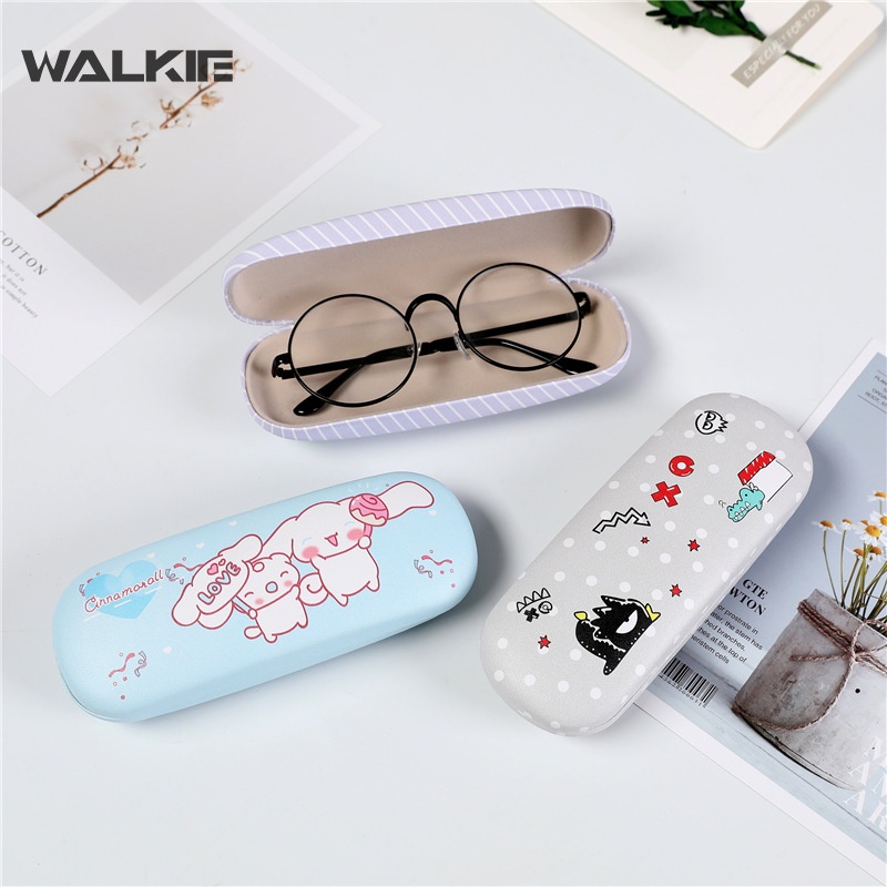 SANRIO Hộp Đựng Mắt Kính Bằng Pu Họa Tiết Hoạt Hình Kuromi My Melody Cinnamoroll Dễ Thương Dành Cho Học Sinh