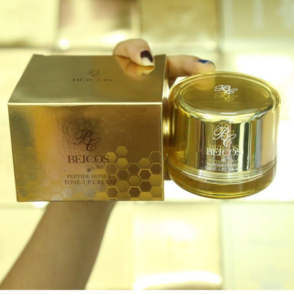 Kem Dưỡng Trắng Da Beicos Peptide Honey Tone Up Cream 50g