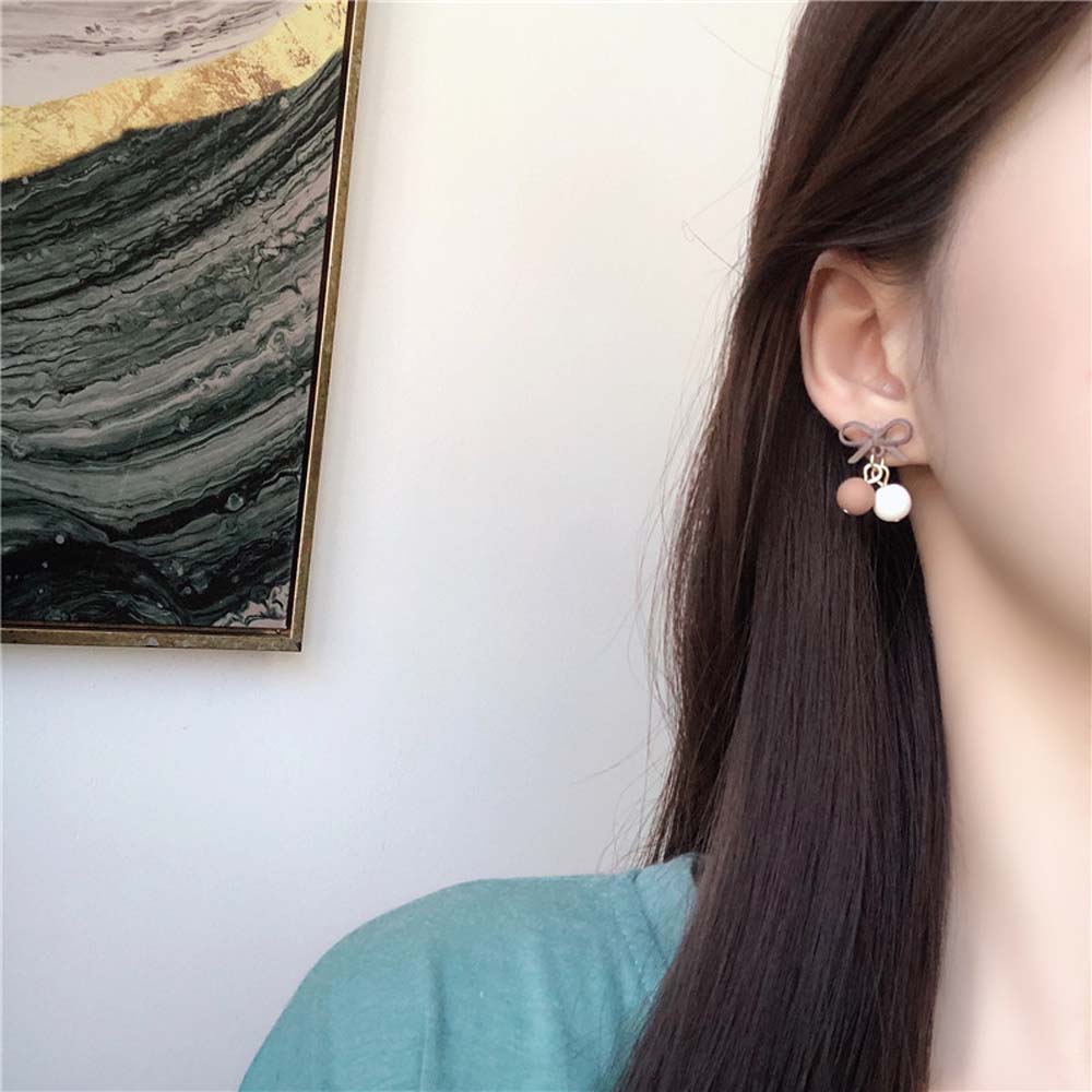Khuyên Tai Nữ Trang Dáng Dài Tạo Hình Nơ Xinh Xắn