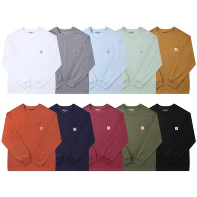 Carhartt carhartt classic small label pocket long-sleeved T-shirt tide brand ins couple solid color bottoming shirt