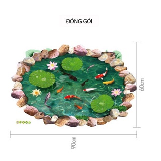 DECAL DÁN TƯỜNG AO CÁ 3D 3