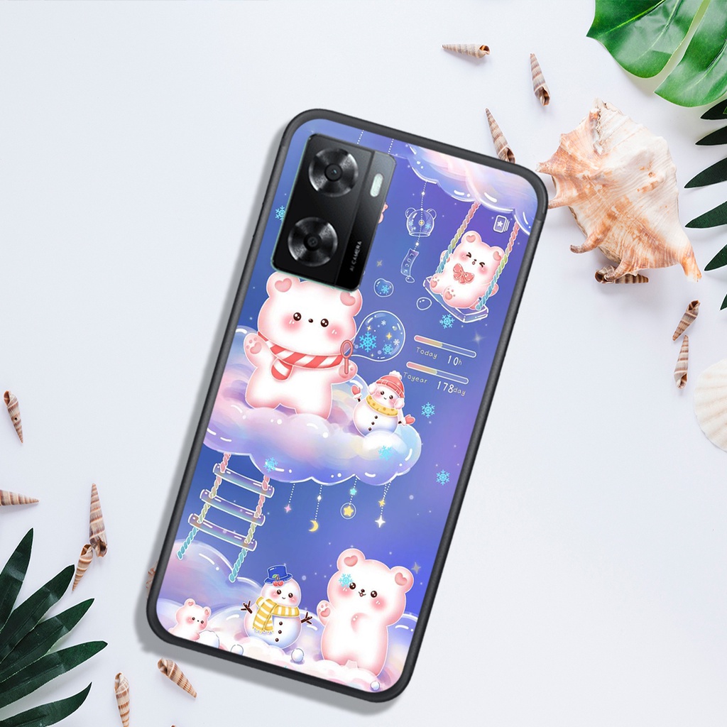 ỐP LƯNG OPPO A57 4G (2022), IN HÌNH GẤU NÂU CHOCOLATE ĐÁNG YÊU.