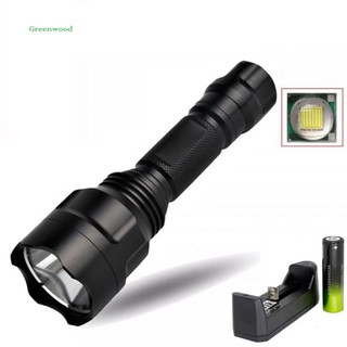 Green❤ Rechargeable 5000lm C8 Q5 18650 LED Flashlight High Brightness 5 Modes Torch
