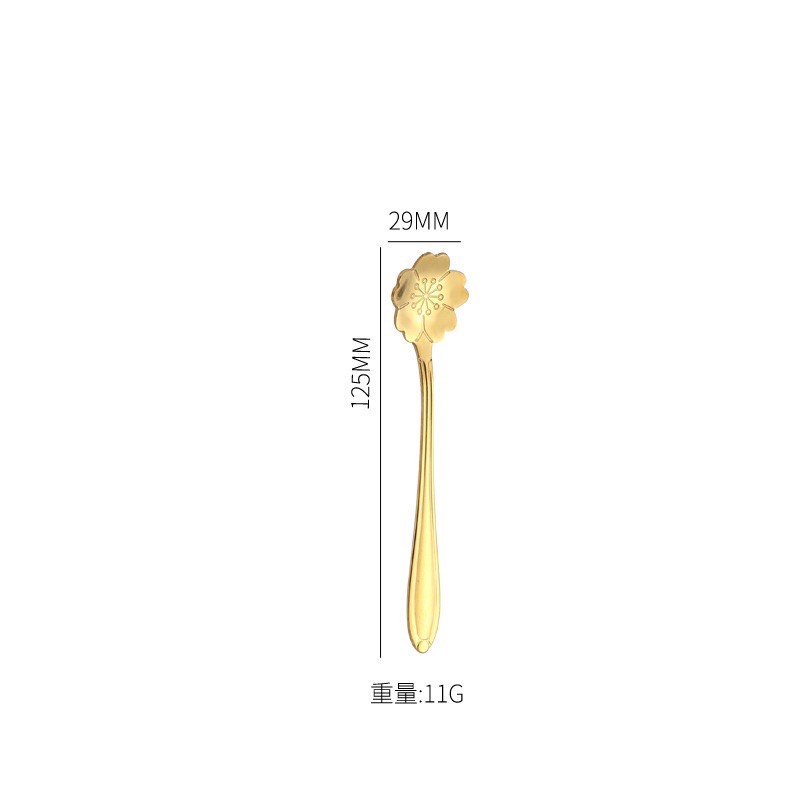 🔥 HÀNG HOT 🔥 Thìa cafe - Muỗng khuấy cafe HOA VÀNG  12.5 CM