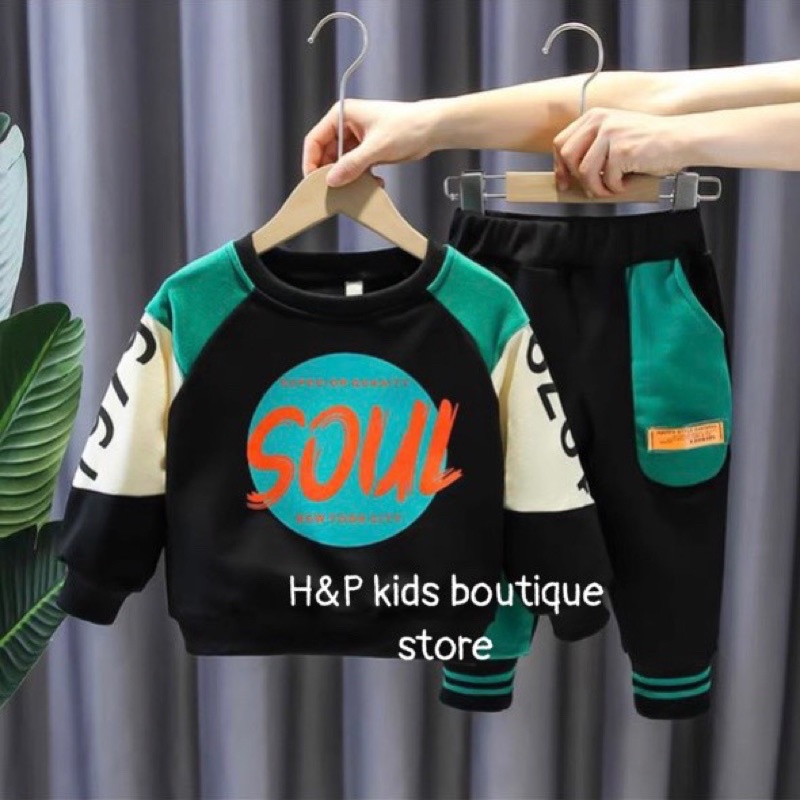 Bộ nỉ soul cho bé hàng thu đông chất đẹp, hình đẹp sắc nét 8-19kg chất da cá mềm không kích ứng da