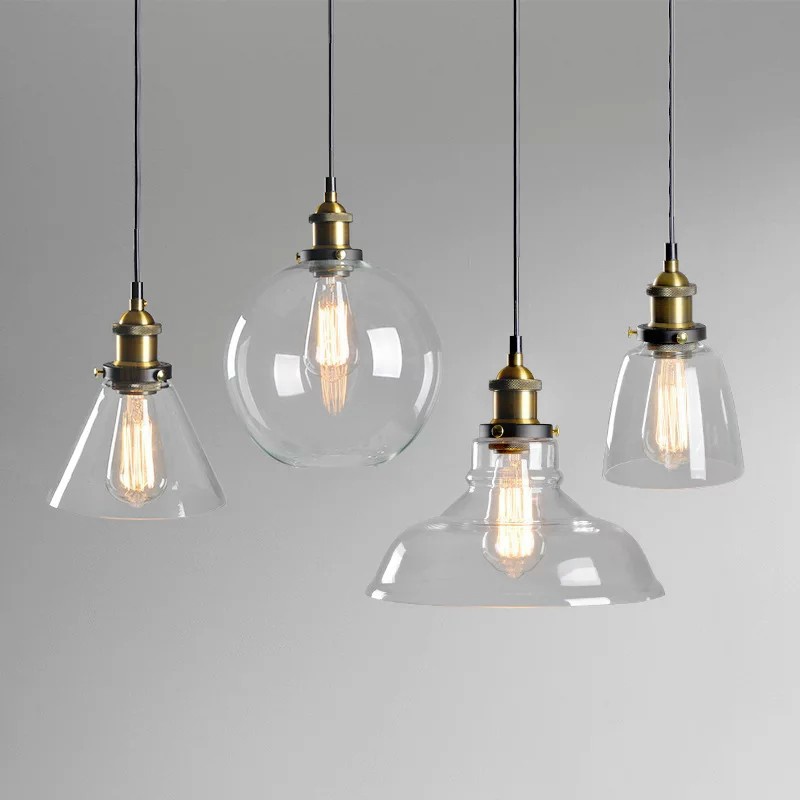 Đèn thả thủy tinh phong cách Retro đẹp nhiều kiểu dáng đèn thả bàn ăn