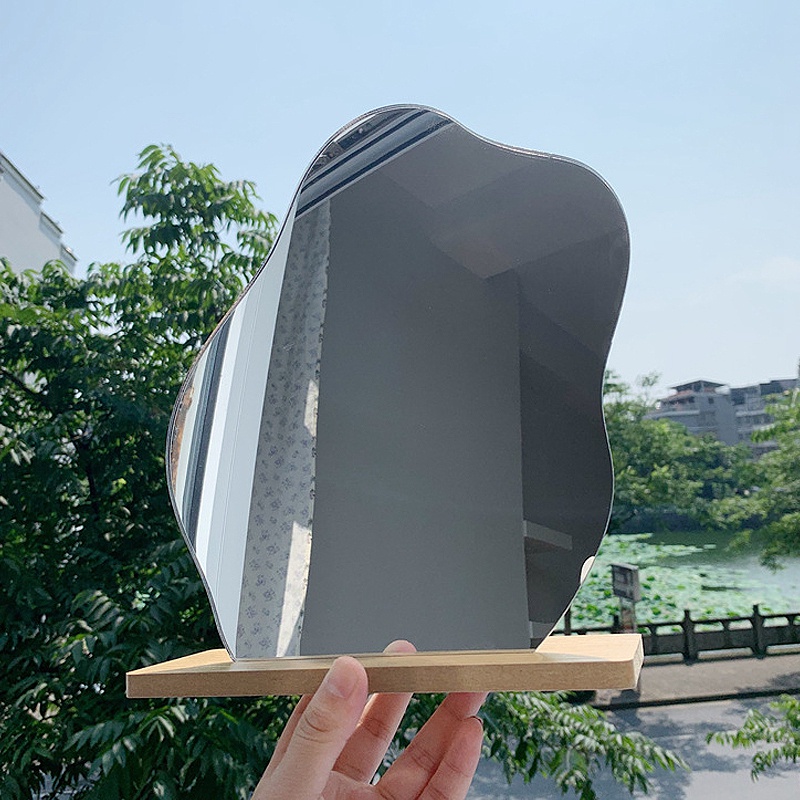 [Hàng mới về] Gương Trang Điểm Đế Gỗ Thiết Kế Độc Đáo Phong Cách Hàn Quốc Tiện Dụng