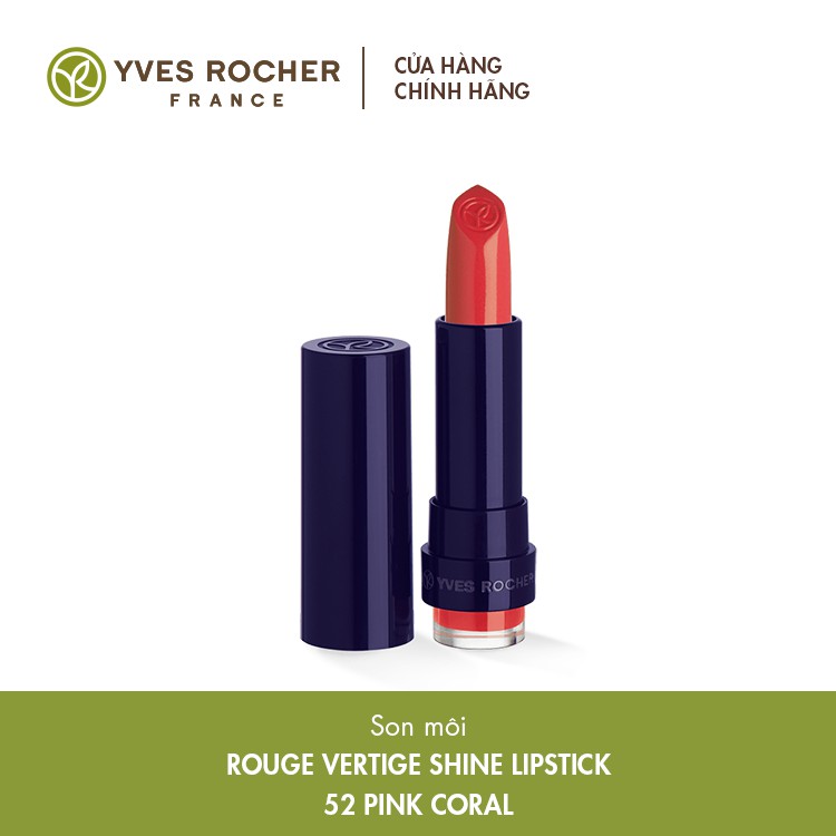 Son Môi Yves Rocher Rouge Vertige Brilliant Satin Lipstick 52 Pink Coral 3.7g