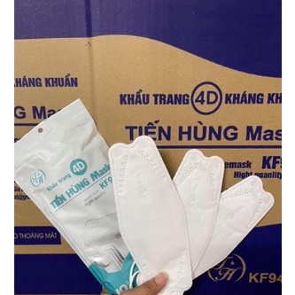 Khẩu trang kf94 , khẩu trang y tế 4D TIẾN HÙNG  (Set 50 chiếc ) kháng khuẩn hàn quốc cao cấp, 4 lớp chống bụi mịn