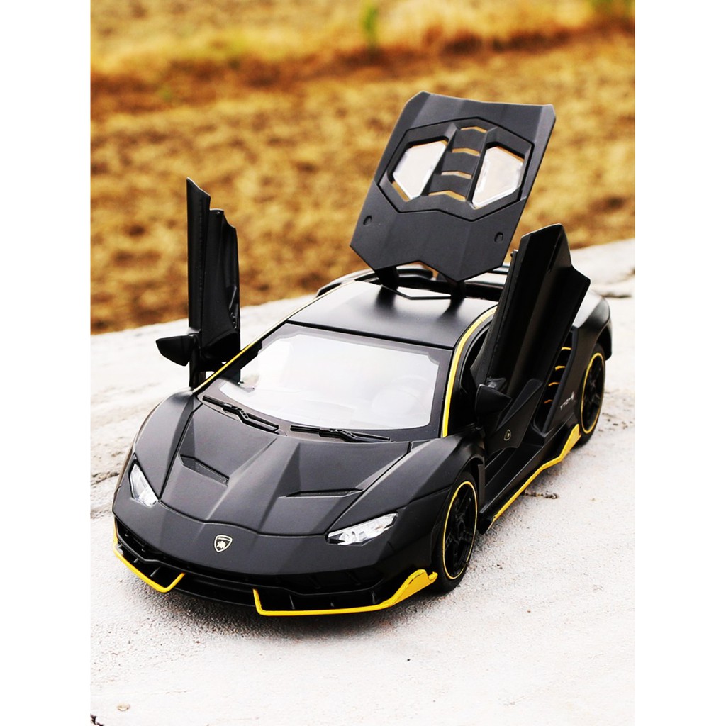 XE MÔ HÌNH TĨNH siêu xe LAMBOR CENTENARIO LP770-4 | MINIAUTO tỷ lệ 1:32 đen nhám