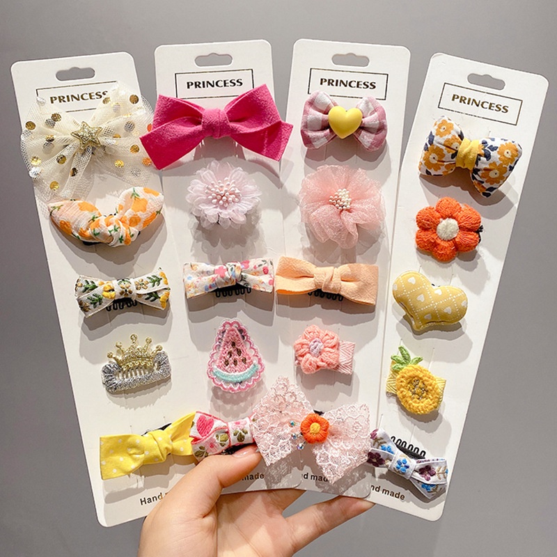 Set 5 kẹp tóc nơ thời trang phong cách Hàn quốc dễ thương cho bé gái