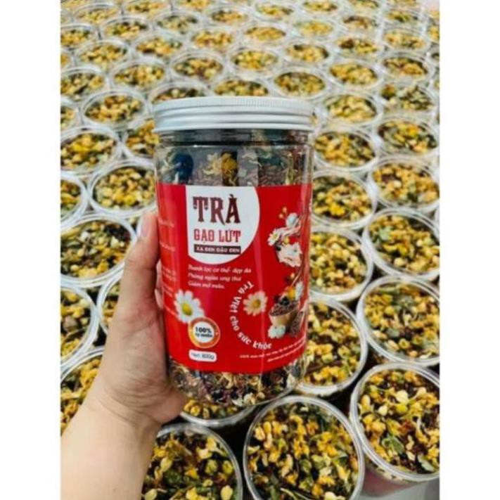 TRÀ GẠO LỨT XẠ ĐEN ĐẬU ĐEN 800g - 500g, Hoa Cúc, Hoa Nhài Thanh lọc cơ thể - Đẹp da