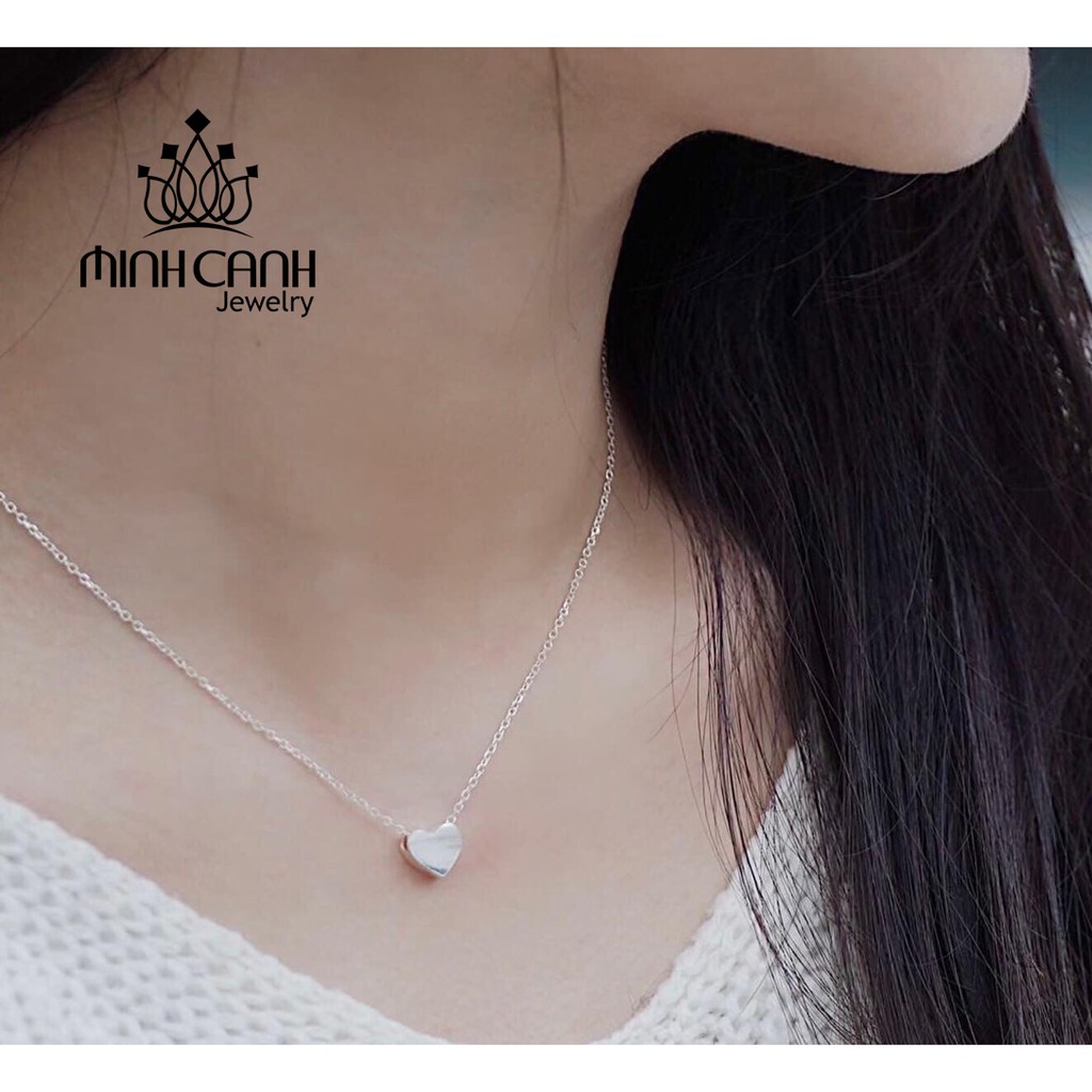 Dây Chuyền Bạc Trái Tim Trơn Mini - Minh Canh Jewelry