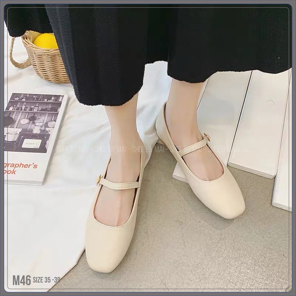 Giày búp bê nữ,giày mũi tròn ulzzang M46 SHOEBYMAI