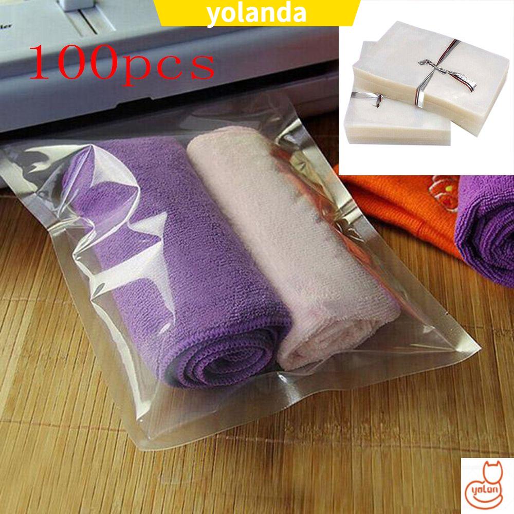 ☆YOLA☆ 100PCS Hot Vacuum Pouches New Foil Bags Heat Seal Portable Transparent High Quality Cheap Food Storage