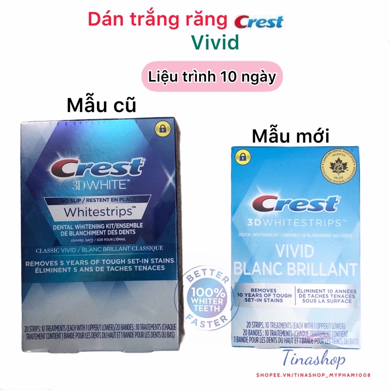 Liệu Trình 10 ngày Dán Trắng Răng Crest Classic Vivid