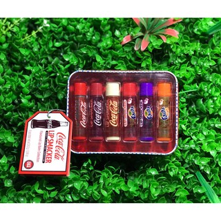 Son dưỡng môi gồm 6 thỏi Lip Smacker Coca-Cola & Fanta 6Pc Collection Cup Tin Made in Usa