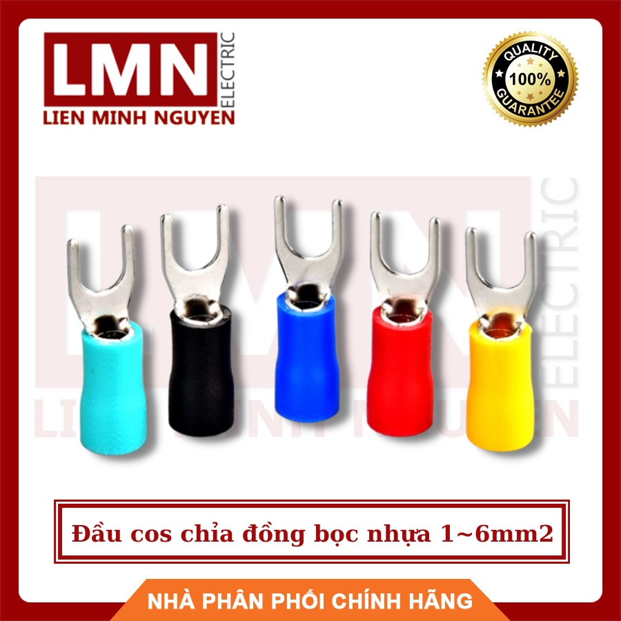 Đầu cos chỉa bọc nhựa bấm đầu dây điện loại 1~6mm2 đồng thao