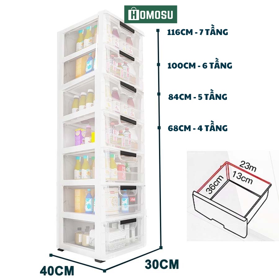 Tủ Nhựa Đựng Đồ Trong Suốt, Tủ Nhựa Đựng Quần Áo, Lưu Trữ Đồ Đạc Tiện Lợi TUN-002