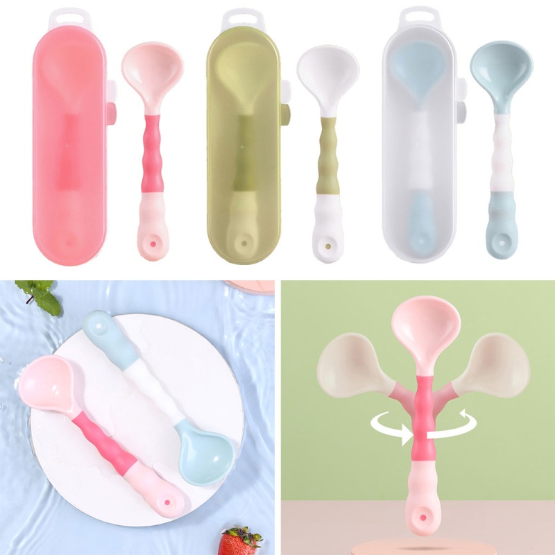 Muỗng Tập Ăn Silicone Uốn Cong Không BPA Cho Bé