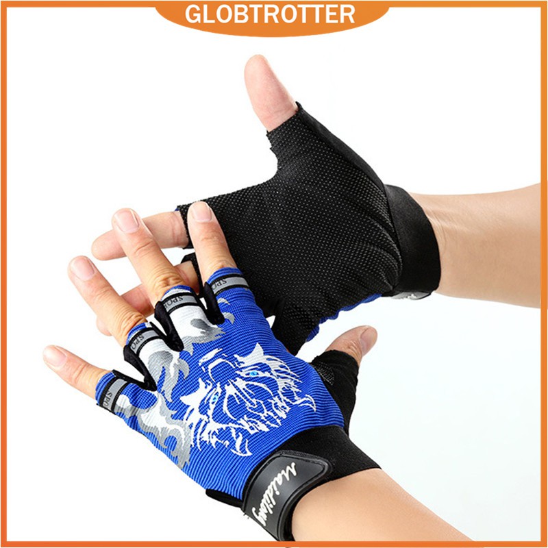 Globetrotter【COD &amp; Hàng sẵn sàng】Găng tay hở nửa ngón chống trượt tiện dụng cho tập thể thao đi xe đạp leo núi