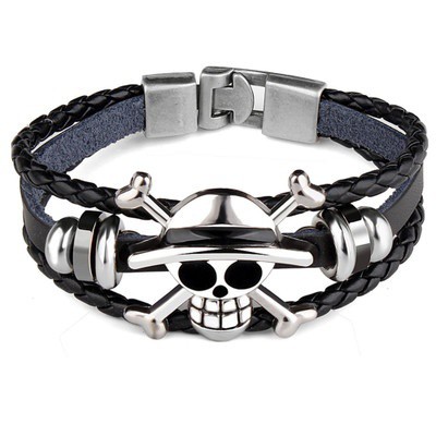 Vòng Tay Kim Loại Hình Đầu Lâu Cá Tính Phong Cách Unisex