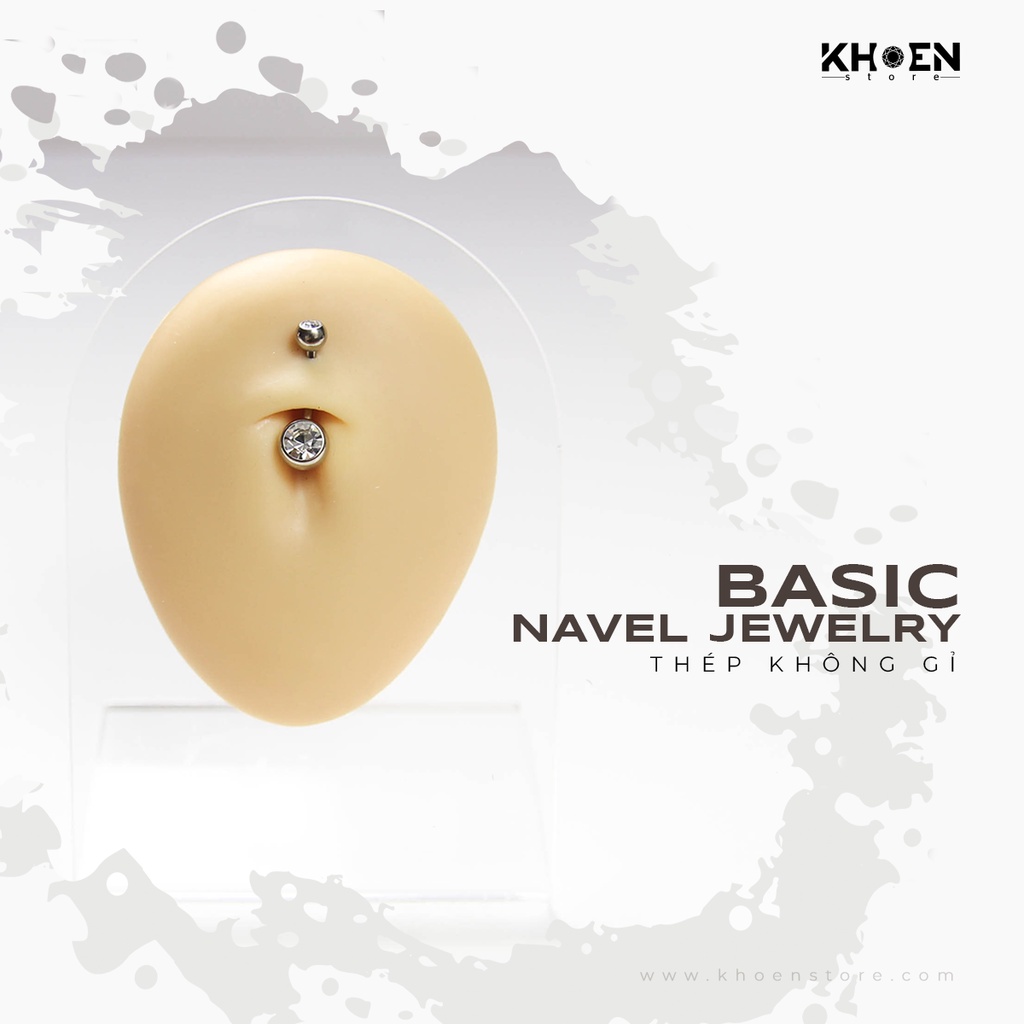 Khuyên Rốn đá cơ bản - Thép không gỉ - Khoen Store