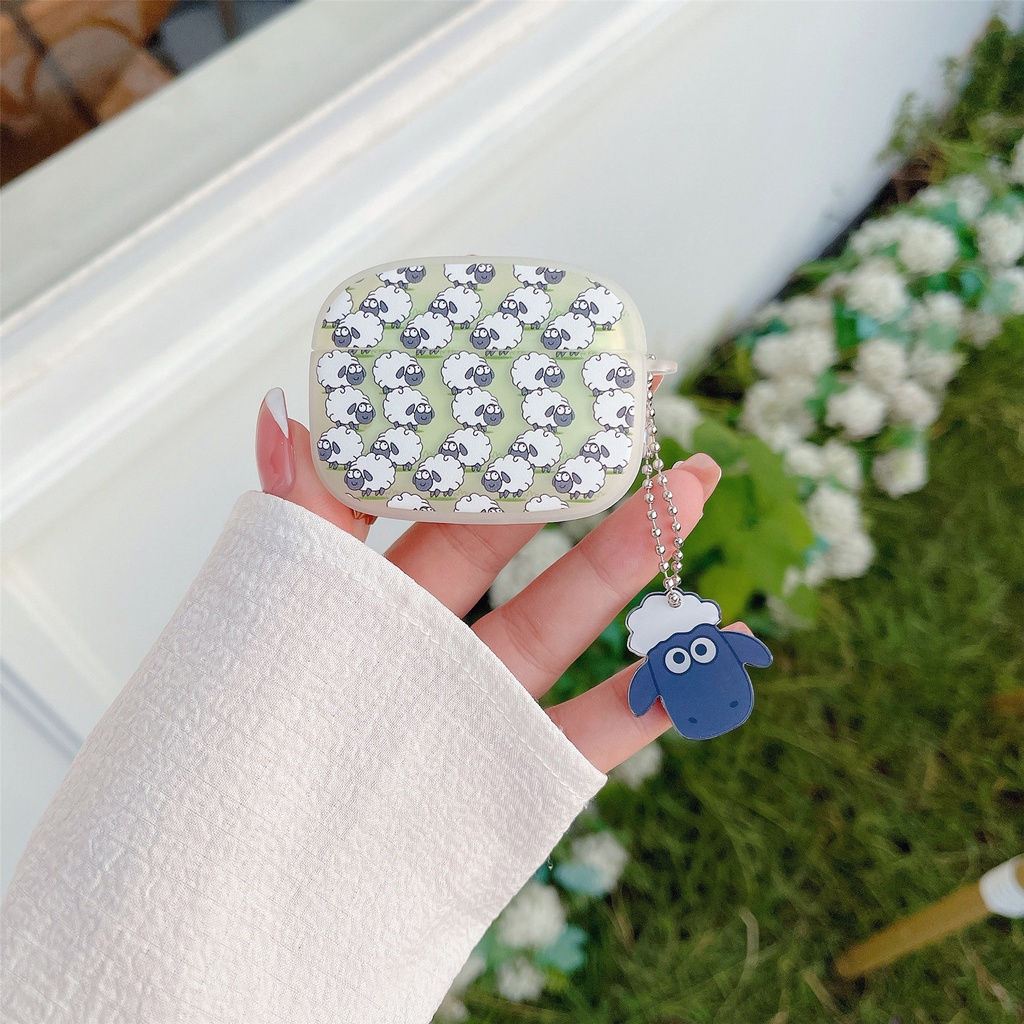 Vỏ Bảo Vệ Hộp Sạc Tai Nghe Bluetooth AirPods 1 / 2 / 3 2021 Pro2 2022 Bằng Silicon Tpu Mềm Chống Rơi Hình Chú Cừu Hoạt Hình