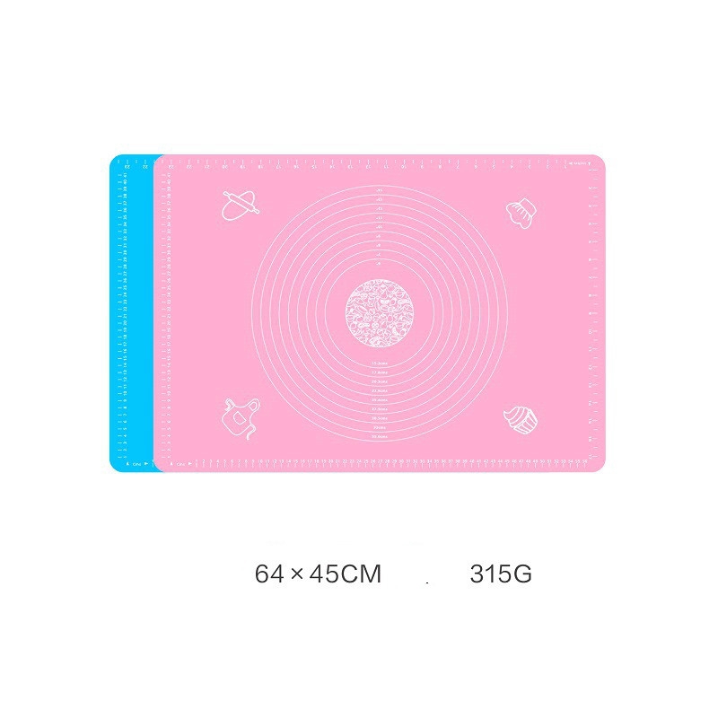 Đế lót silicon chống dính kèm thang đo dùng nhào bột làm bánh có thể tái sử dụng có 5 kích thước