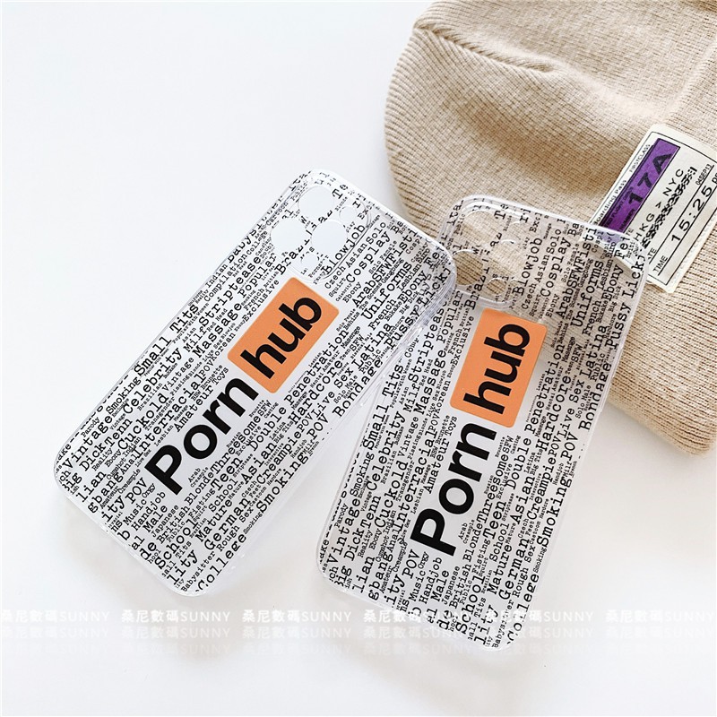 Ốp điện thoại trong suốt in chữ Pornhub cá tính cho Iphone | BigBuy360 - bigbuy360.vn