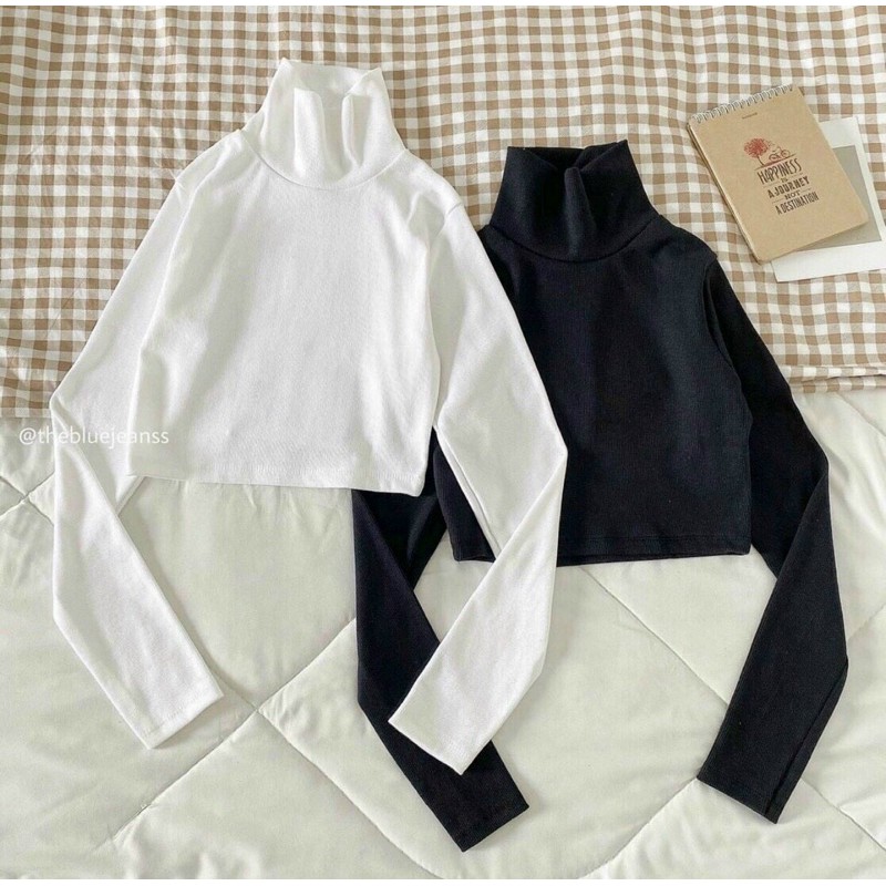 Áo croptop cổ lọ chất thun gân ( Video feedback ) | BigBuy360 - bigbuy360.vn