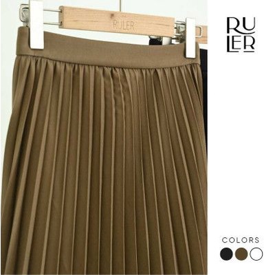 Chân váy dài Deliah dập ly dẻ quạt chất vải chéo Ý The Ruler
