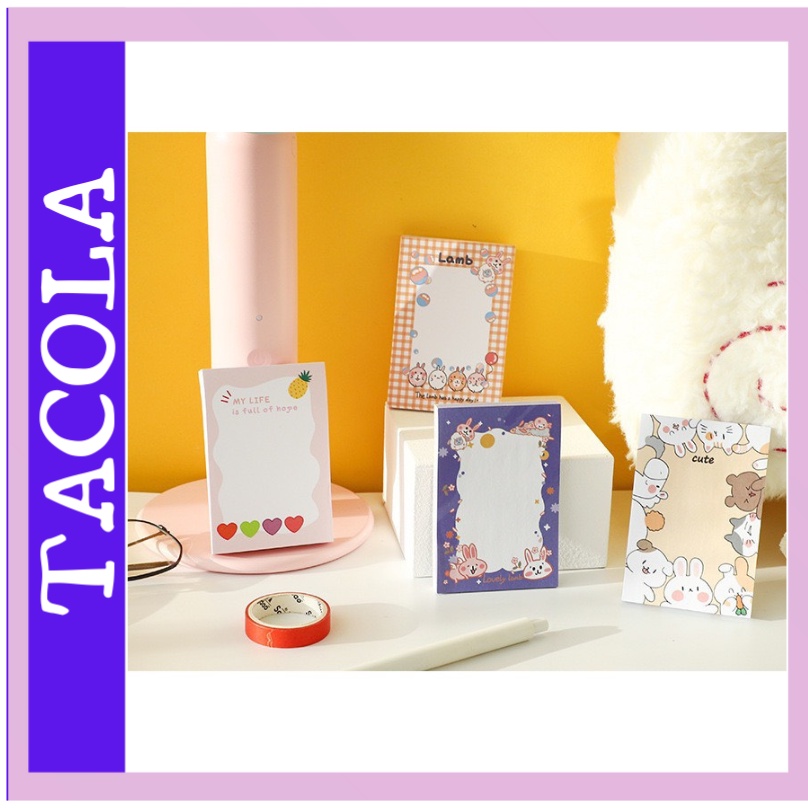 Giấy ghi chú hoạt hình TACOLA, giấy note 80 tờ nhiều mẫu dễ thương N03