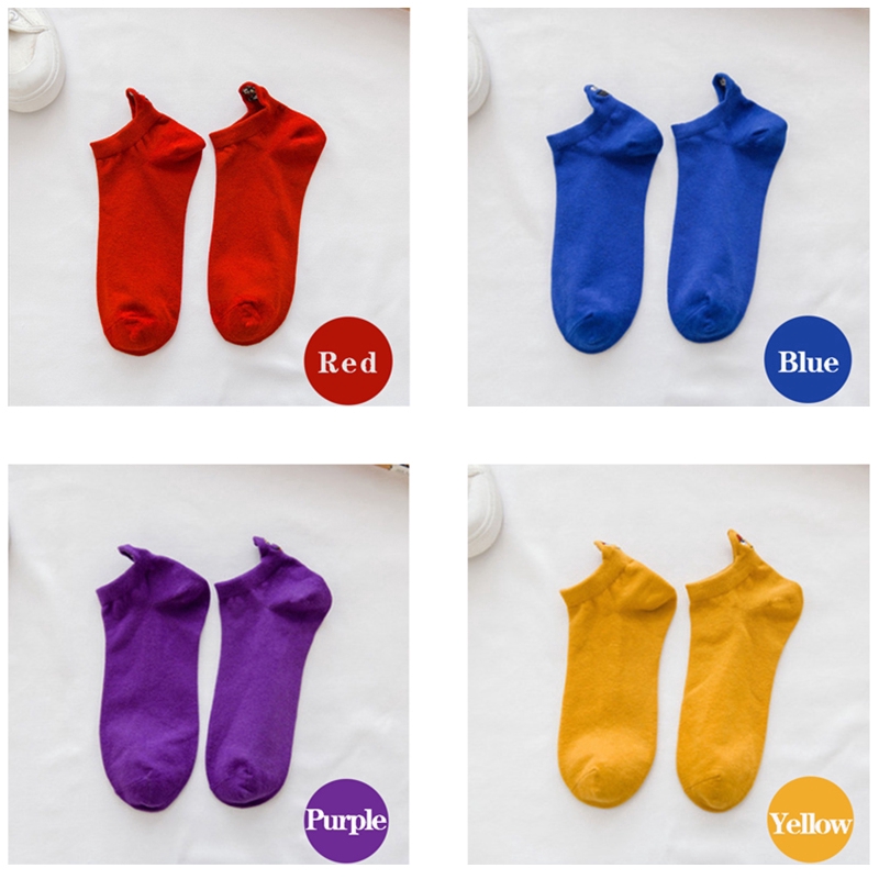 Vớ cotton mắt cá chân thêu hình đôi mắt sáng tạo dành cho cả nam và nữ