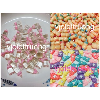 Charm bình sữa các loại trang trí slime