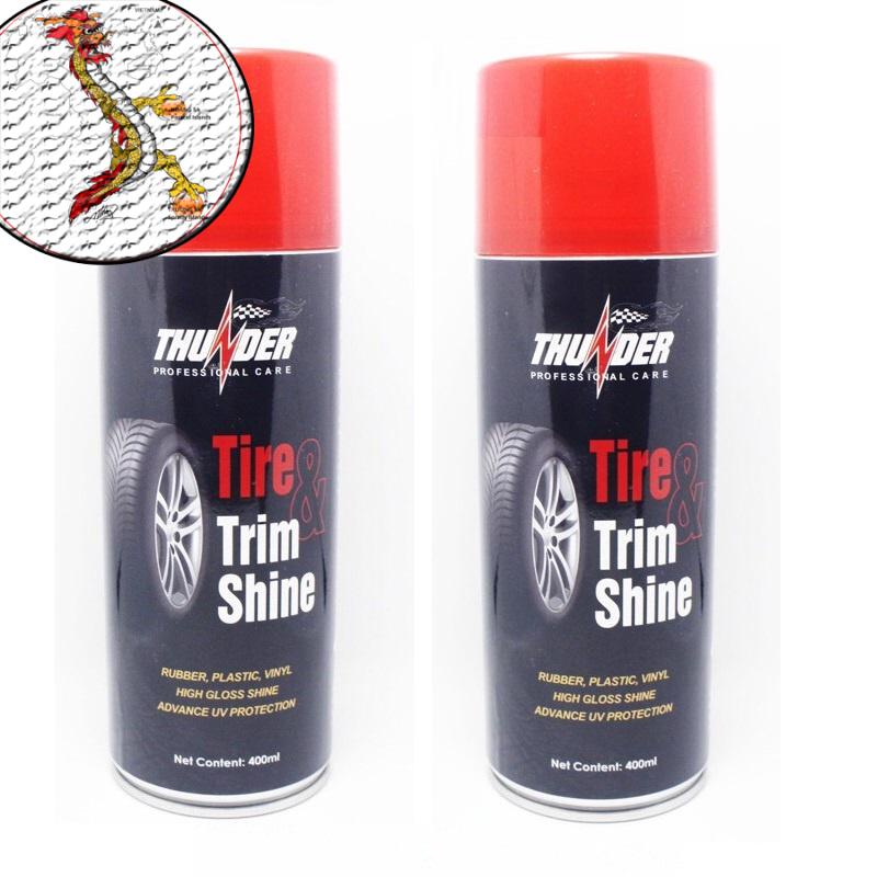 [DauNhot_PhuGia]Chai Xịt Dưỡng Lốp, Phục Hồi Nhựa nhám Thunder 400ml, Chai bảo vệ nhựa đen và lốp xe Sprayking