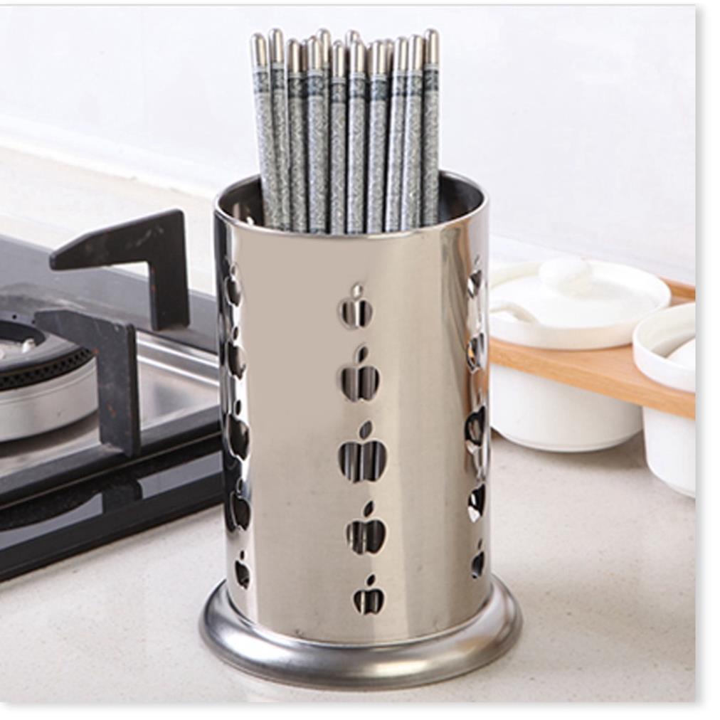 Ống Đựng Đũa Bằng Thép Không Rỉ Hình Quả Táo, Tròn To