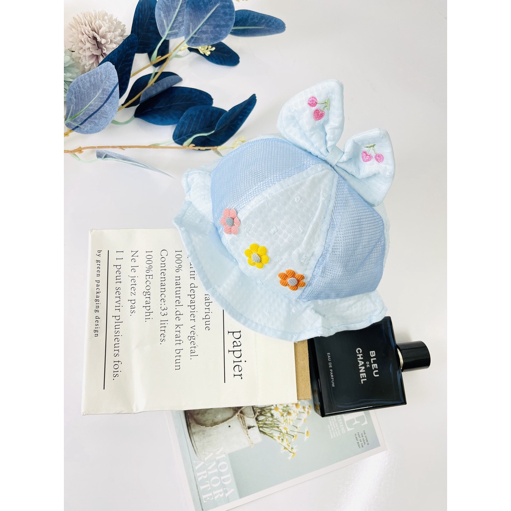 Nón mũ hoạ tiết hoa  cho bé - Chất liệu cotton - Thích hợp với tất cả các mùa trong năm (M19+1)