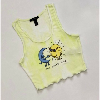Áo balo crop top cuốn biên loan màu F21