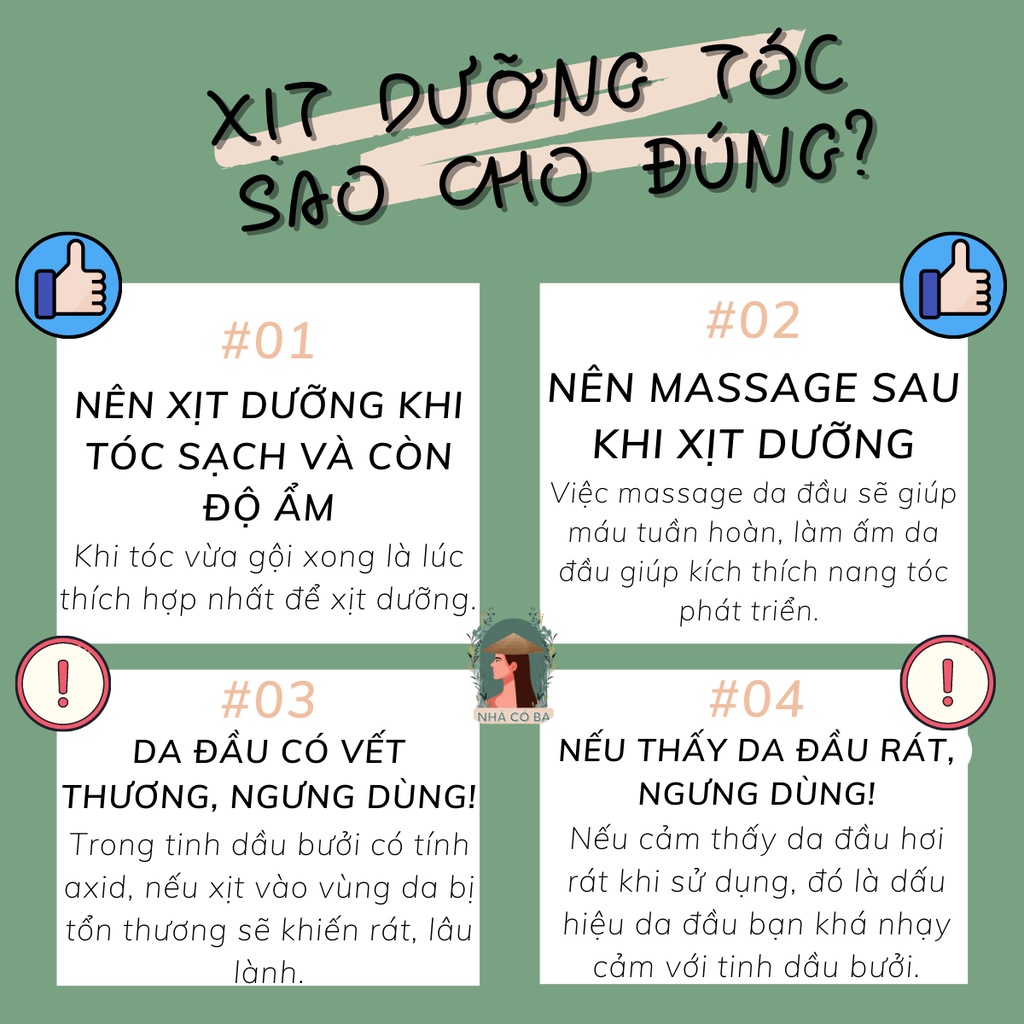Xịt Bưởi Dưỡng Tóc kích thích mọc tóc Nhà Cô Ba