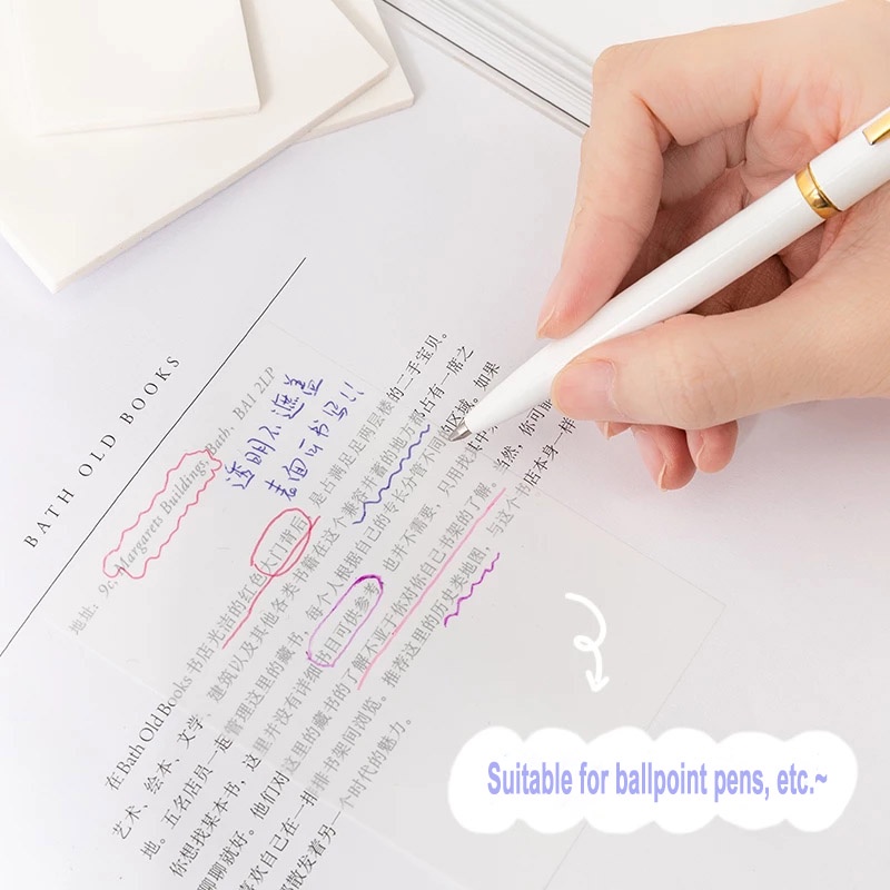 Bộ 50 Tấm Giấy Ghi Chú Trong Suốt Chống Thấm Nước Tiện Dụng