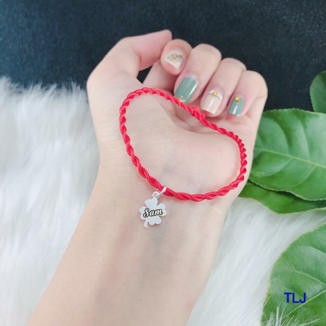 SẢ KHO GIÁ GỐC LẮC CHỈ ĐỎ MIX CỎ 4 LÁ KHẮC TÊN