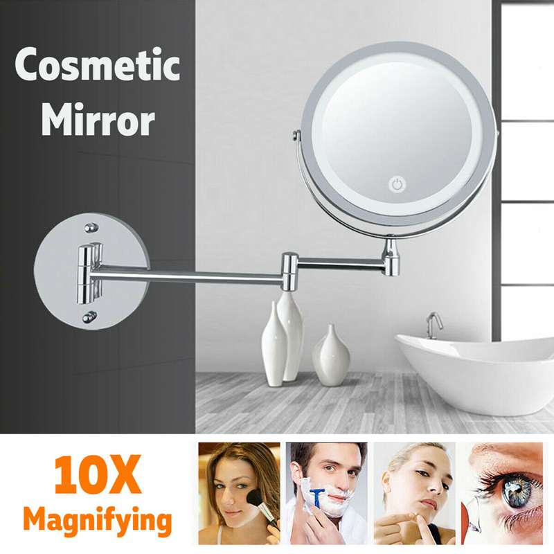 Gương trang điểm phóng đại 10X xoay 360 độ gắn tường phòng tắm tiện dụng