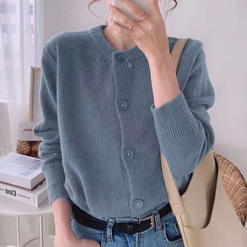 Áo khoác cardigan dệt kim dáng rộng thời trang xuân thu 2021 mới dành cho nữ