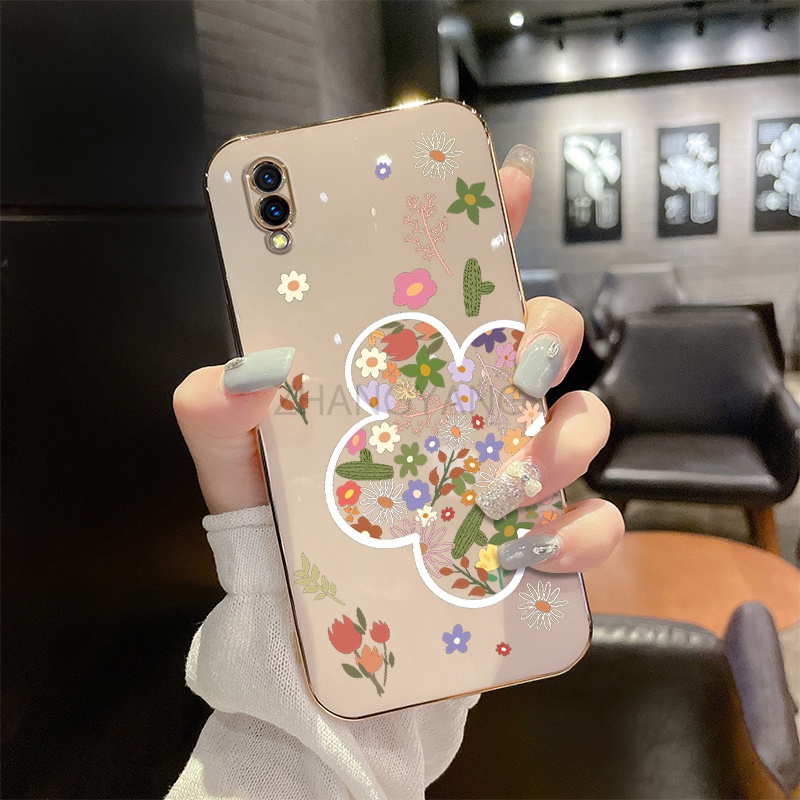 Ốp Điện Thoại TPU Silicone Mạ Điện Hình Hoa Mùa Hè Cho vivo y91c y91 y1s y93 y95