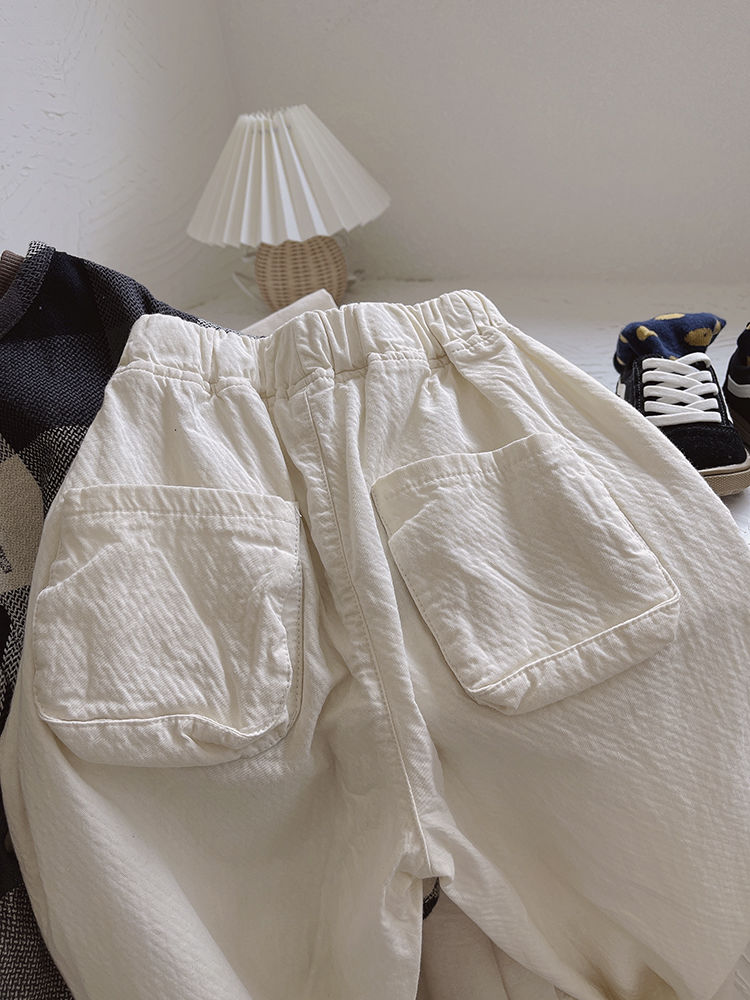 Quần dài cotton vải lanh dáng mỏng chống muỗi thời trang dành cho cả bé trai và bé gái