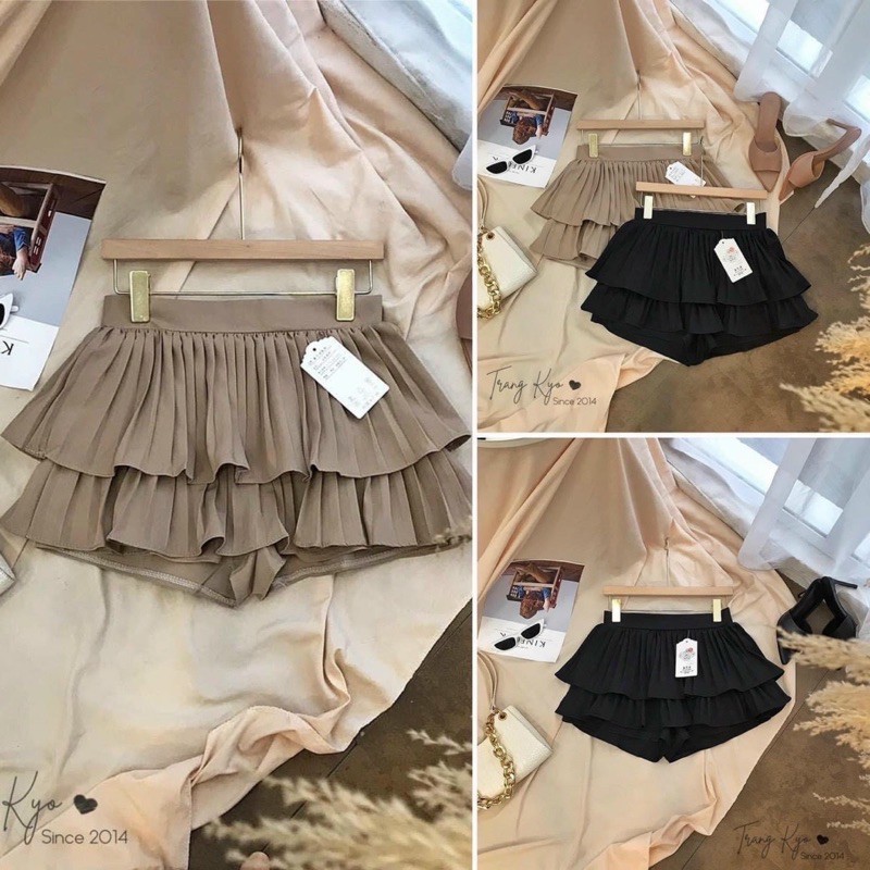 CHÂN VÁY DẬP NHỎ HAI TẦNG XOÈ XINH LẮM V5