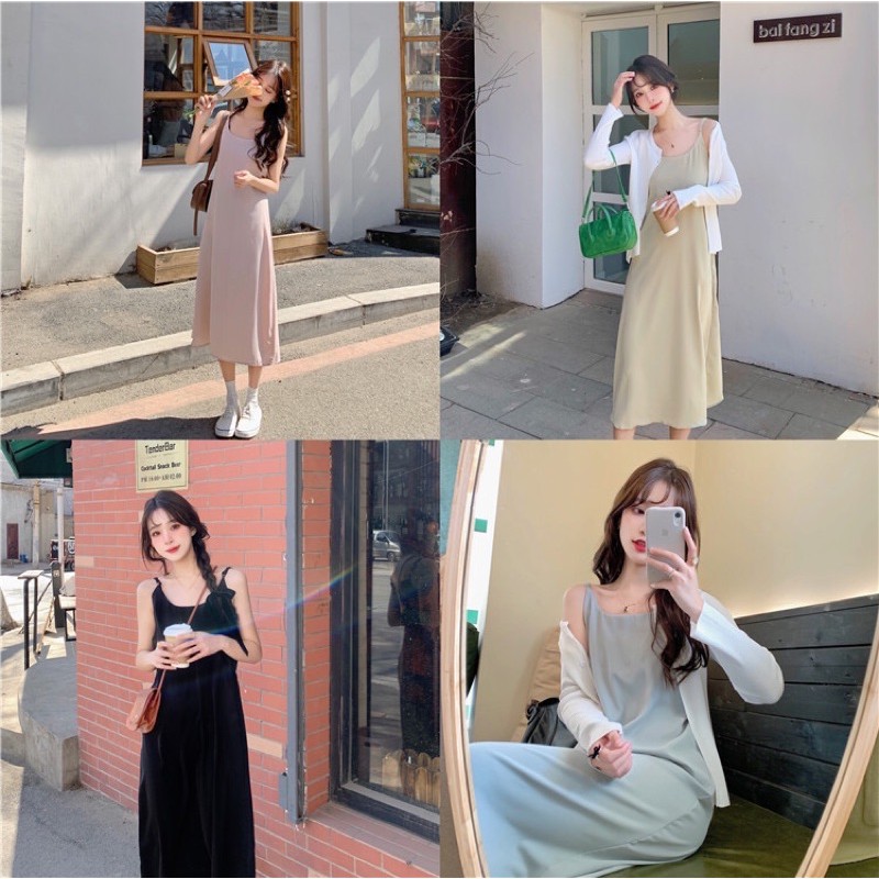 [bunny] Váy hai dây lụa mềm mát