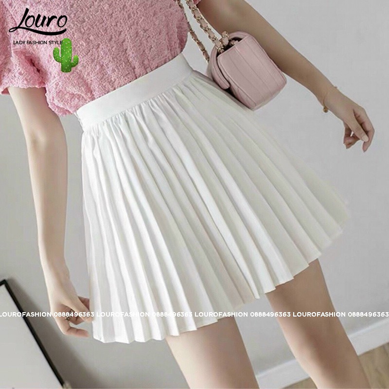 Chân váy ngắn xếp ly có sẵn lớp quần sooc, mẫu chân váy tennis xòe đều, kín đáo thoải mái vận động - LCV01 | BigBuy360 - bigbuy360.vn